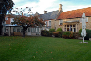 The care home gardens and conservatory